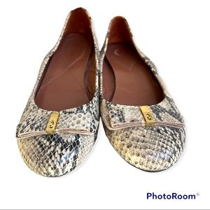Cole Haan Elsie Snakeskin Ballet Flat Womens Size 7 1/2